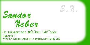 sandor neber business card